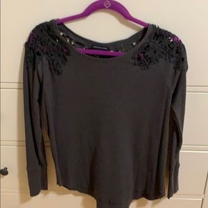 Gray American Eagle Lace Top